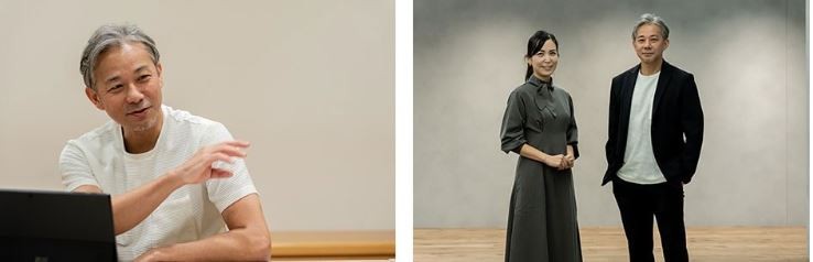 左：受访人，索尼集团公司，创意中心负责人，石井 大辅 中：采访人，索尼集团公司，公关·品牌战略部，菊池 叶