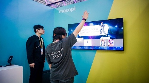 AI体验区索尼便携动作捕捉产品mocopi
