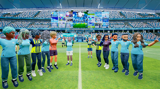 球迷在FavoriteSpace互动，用户拍摄的照片展示在球场大屏幕