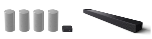 索尼旗舰家庭影音系统HT-A9（左）；索尼高端旗舰回音壁HT-A7000（右）