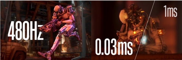 INZONE M10S 支持480Hz刷新率与0.03ms灰阶响应速度