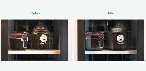 在光线追踪中使用超分辨率技术的前后对比