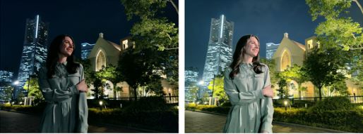 前代产品拍摄效果示意<左> IMX858拍摄效果示意<右>